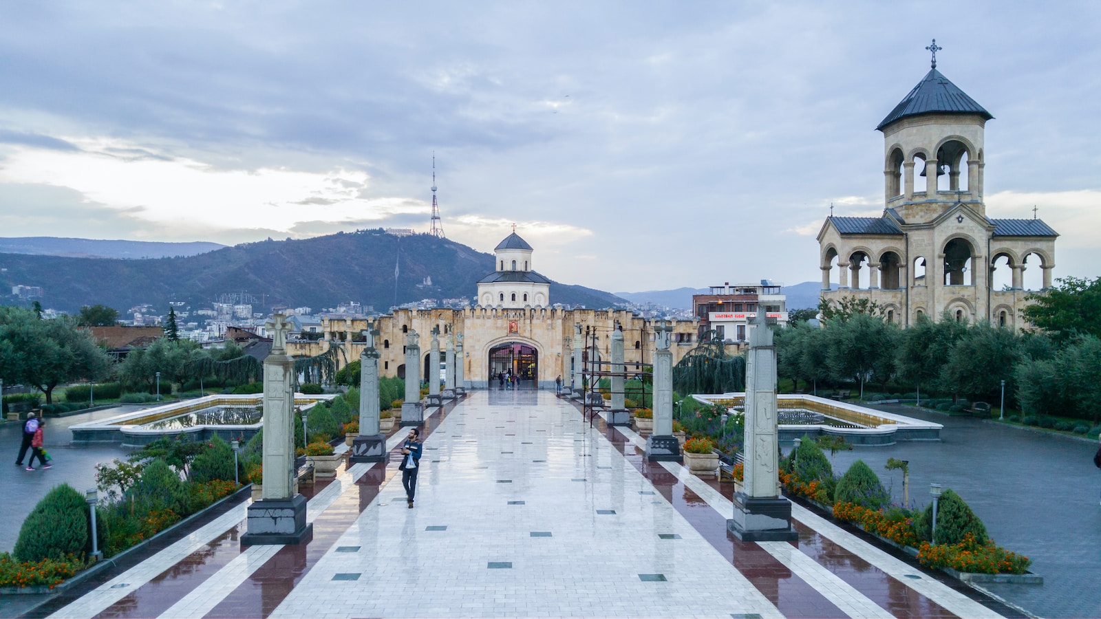 white and beige church